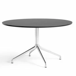 Hay AAT 20 Table -vitra shop 1934471009000 AAT 20 Table dia128 x H73 black linoleum tabletop black stained edge alu frame