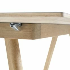 Hay CPH30 Extendable Dining Table -vitra shop 2577172029000 CPH 30 Extendable Frame L200 400 x W90 x H74 Grey lino top wb lacquer oak detail04