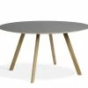 Hay CPH25 Dining Table 1 Hay CPH25 Dining Table -vitra shop 2635142029000 CPH 25 dia140xH74 wb lacquer oak base Grey lino