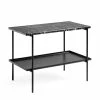 Hay Rebar Side Table L75 -vitra shop AA704 A391 AB10 Rebar Rectangular Side Table with two trays in soft black steel and marble L75xW44xH55 soft black frame 01