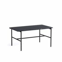 Hay Rebar Coffee Table -vitra shop AA705 A392 AB08 Rebar Rectangular Coffee Table with marble top L80xW49xH405 soft black frame