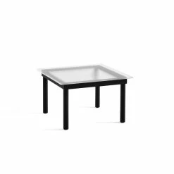 Hay Kofi Coffee Table 60×60 -vitra shop AB202 A818 AE46 Kofi 60x60 clear reeded glass tabletop black wb lacquer oak frame