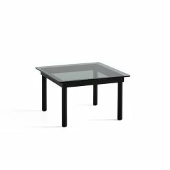 Hay Kofi Coffee Table 60×60 -vitra shop AB202 A818 AE47 Kofi 60x60 grey tinted glass tabletop black wb lacquer oak frame