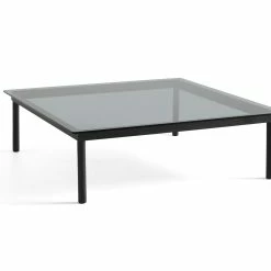 Hay Kofi Coffee Table 120×120 -vitra shop AB202 A821 AE47 Kofi 120x120 grey tinted glass tabletop black wb lacquer oak frame scaled 1