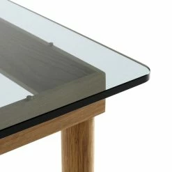 Hay Kofi Coffee Table 60×60 -vitra shop AB203 A818 AE47 Kofi 60x60 grey tinted glass tabletop wb lacquer oak frame detail 01