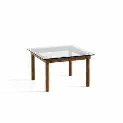 Hay Kofi Coffee Table 60×60 -vitra shop AB204 A818 AE44 Kofi 60x60 clear glass tabletop wb lacquer walnut frame