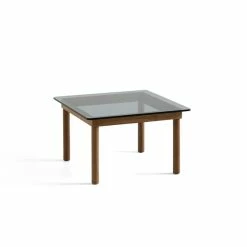 Hay Kofi Coffee Table 60×60 -vitra shop AB204 A818 AE47 Kofi 60x60 grey tinted glass tabletop wb lacquer walnut frame