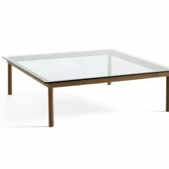 Hay Kofi Coffee Table 120×120 -vitra shop AB204 A821 AE44 Kofi 120x120 clear glass tabletop wb lacquer walnut frame scaled 1