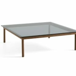 Hay Kofi Coffee Table 120×120 -vitra shop AB204 A821 AE47 Kofi 120x120 grey tinted glass tabletop wb lacquer walnut frame scaled 1