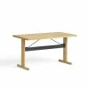 Hay Passerelle Desk Veneer Top -vitra shop AB780 A293 AI03 Passerelle Desk L140xW65xH74 wb lacquer oak frame and edge ink black powder coated crossbar