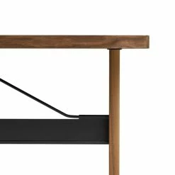 Hay Passerelle Desk Veneer Top -vitra shop AB783 A293 AI04 Passerelle Desk L140xW65xH74 wb lacquer walnut frame and edge ink black powder coated crossbar 02