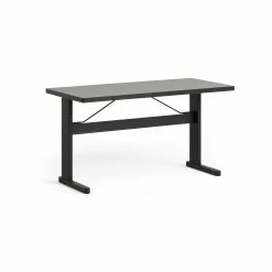 Hay Passerelle Desk Colour Top 13 Hay Passerelle Desk Colour Top -vitra shop AB786 A293 AI12 Passerelle Desk L140xW65xH74 grey linoleum tabletop ink black wb lacquer oak frame edge ink black powder coated crossbar