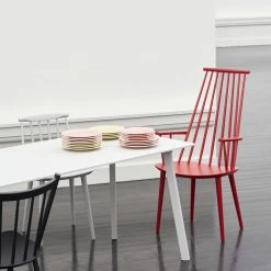 Hay J110 Chair -vitra shop CPH Deux 210 Table J110 raspberry red wb lacquer beech