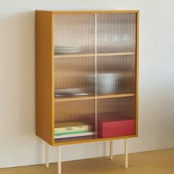 Hay Colour Cabinet Tall -vitra shop Colour Cabinet Tall yellow with glass doors