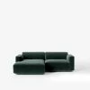 &Tradition Develius EV1 2-seater Sofa With Chaise -vitra shop Develius Velvet 01 Forest Configuration C