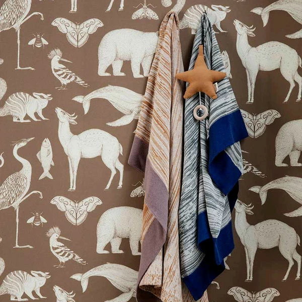 Ferm Living Kids Dusty Rainbow Blanket Blue 4 Ferm Living Kids Dusty Rainbow Blanket Blue - Image 2