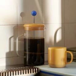 Hay Sowden French Press -vitra shop French Press Brewer clear Borosilicate Mug jade yellow