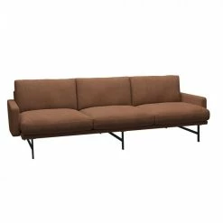 Fritz Hansen Lissoni 3 Seater Sofa -vitra shop Fritz Hansen Lissoni 3 Seat Sofa brown fabric
