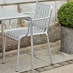 Hay Palissade Table 82.5×90 – Hot Galvanised Steel -vitra shop Hay Palissade Armchair Hot Galvanized Steel Lifestyle2 1