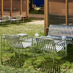 Hay Palissade Dining Bench With Armrest – Hot Galvanised Steel -vitra shop Hay Palissade Lounge Chair Low Hot Galvanised Steel Lifestyle2 1