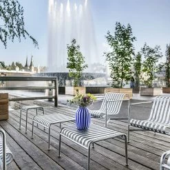 Hay Palissade Ottoman – Hot Galvanised Steel -vitra shop Hay Palissade Lounge Chair Low hot galvanised steel lifestyle1