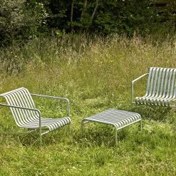 Hay Palissade Ottoman – Hot Galvanised Steel -vitra shop Hay Palissade Lounge Chair and Ottoman Hot Galvanised Steel 1
