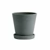 Hay Flower Pot With Saucer Green Medium -vitra shop Hay flower pot with saucer green M