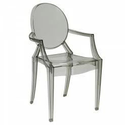 Kartell Louis Ghost Armchair In Smoke Grey