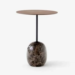 &Tradition Lato Side Table LN8 -vitra shop Lato LN8 Emparador Marble w. Lacquered Walnut