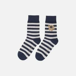 Marimekko Kasvaa Tasaraita Socks Navy