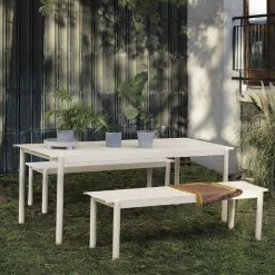 Muuto Outdoor Linear Steel Bench 110cm 8 Muuto Outdoor Linear Steel Bench 110cm -vitra shop Muuto Outdoor Linear Steel Table Lifestyle2 3
