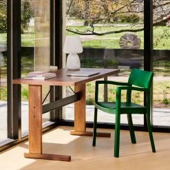 Hay Passerelle Desk Veneer Top -vitra shop Passerelle Table Desk wb lacquered walnut ink black crossbar Pastis Armchair pine green wb lacquered ash Apollo Table Lamp Shade1