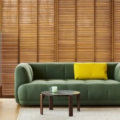 Hay Quilton 2 Seater Sofa -vitra shop Quilton 2 Seater Linara 100 Mags Cushion 10 Vidar 443 Colour Cabinet Tall multi with glass doors Rey Coffee Table umber brown Common Rice Paper Shade Oblong Common Floor Lamp soft black