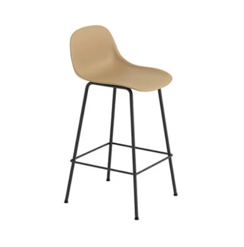 Muuto Fiber Bar Stool With Backrest And Tube Base 75cm 3 Muuto Fiber Bar Stool With Backrest And Tube Base 75cm