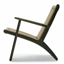 Carl Hansen CH25 Lounge Chair -vitra shop carl hansen ch25 lounge chair in white pigmented oiled oak with natural paper cord seat 1