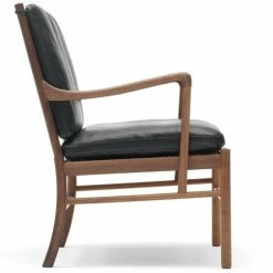 Carl Hansen OW149 Colonial Chair Lacquered Walnut -vitra shop carl hansen ow149 lounge chair walnut black leather 1