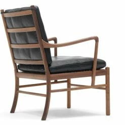Carl Hansen OW149 Colonial Chair Lacquered Walnut -vitra shop carl hansen ow149 lounge chair walnut black leather 3