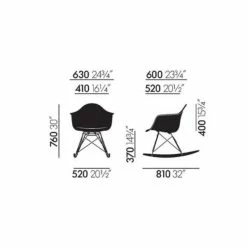 Vitra RAR Eames Plastic Rocking Chair – Golden Maple Base -vitra shop dimentions eams rocker