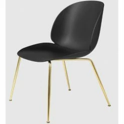 Gubi Beetle Dining Chair Unupholstered Brass Base