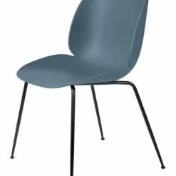 Gubi Beetle Dining Chair Unupholstered Black Conic Base -vitra shop gubi beetle dining chair unupholstered black conic base blue grey seat