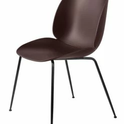 Gubi Beetle Dining Chair Unupholstered Black Conic Base -vitra shop gubi beetle dining chair unupholstered black conic base dark pink seat