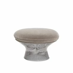 Knoll Platner Easy Ottoman -vitra shop warren platner ottoman knoll velvet silver upholstery knoll